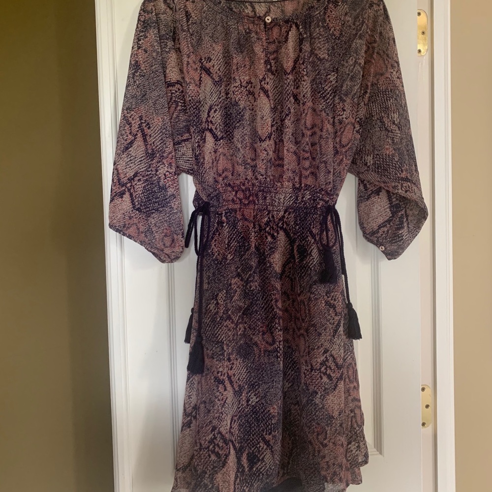 Snakeskin dress with cinched waist